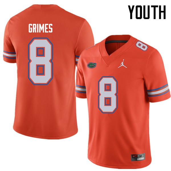 Jordan Brand Youth #8 Trevon Grimes Florida Gators College Football Jersey Orange